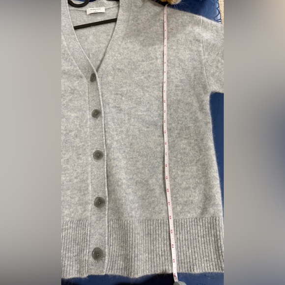 Aritzia Babaton hip length cardigan wool-cashmere blend, size Small, color grey - Picture 10 of 11